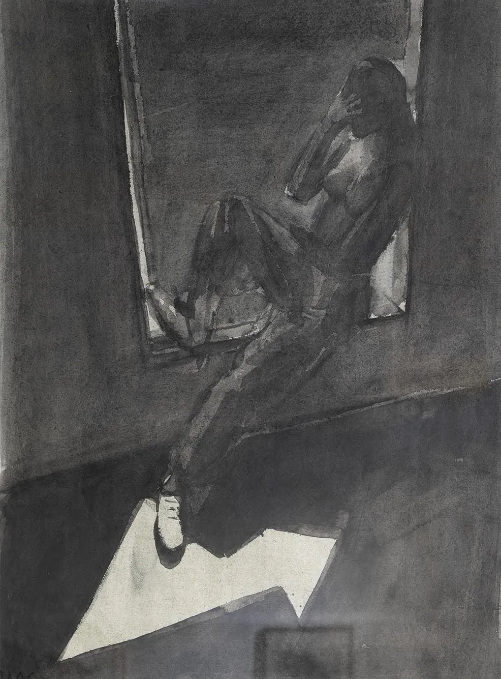 重拾-系列C-13纸面水墨外框尺寸83 x 83 cm